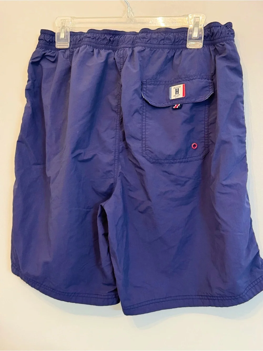 Tommy Hilfiger Navy Swim Trunks with Red & White Trim